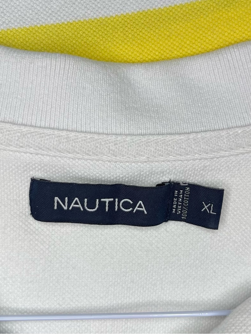 Nautica Men’s Yellow & Navy Striped Polo Shirt - Picture 3 of 3